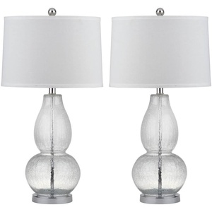 image:imageSAFAVIEH Lighting Collection Mercurio Blue Glass Double Gourd 29inch Bedroom Living Room Home Office Desk Nightstand Table Lamp Set of 2 LED Bulbs IncludedGlass