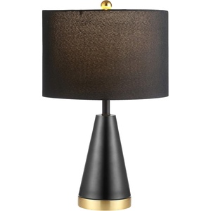 image:imageSAFAVIEH Lighting Collection Penla Modern Contemporary Black Brass Gold 20inch Bedroom Living Room Home Office Desk Nightstand Table Lamp Set of 2 LED Bulbs Included