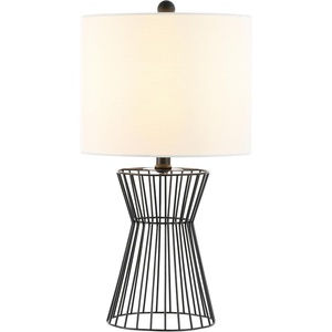 image:imageSAFAVIEH Lighting Collection Rayna Black 20inch Table Lamp LED Bulb Included