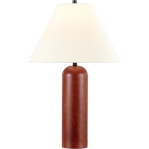 image:imageSAFAVIEH Lighting Collection Rennie Walnut 25inch Table Lamp LED Bulb Included