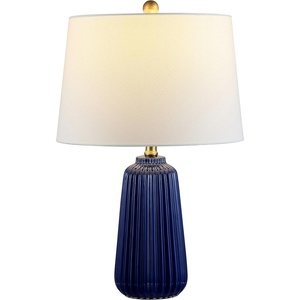 image:imageSAFAVIEH Lighting Collection Sawyer Modern Ivory Ceramic 24inch Bedroom Living Room Home Office Desk Nightstand Table Lamp LED Bulb IncludedNavy Blue