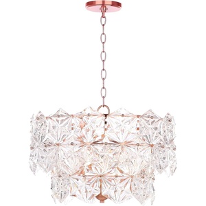 image:imageSAFAVIEH Lighting Collection Sia 4 Light 19 Adjustable Pendant Copper