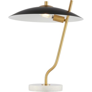 image:imageSAFAVIEH Lighting Collection Studio BlackBrass 16inch Table Lamp LED Bulb Included