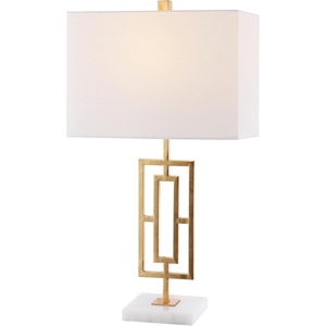 image:imageSAFAVIEH Lighting Collection Yara Gold Iron 26inch Bedroom Living Room Home Office Desk Nightstand Table Lamp Set of 2 LED Bulbs Included