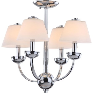 image:imageSAFAVIEH Lighting Collection Yardley Chrome 19inch Diameter 4light Adjustable Hanging Chandelier Light Fixture LED Bulbs Included