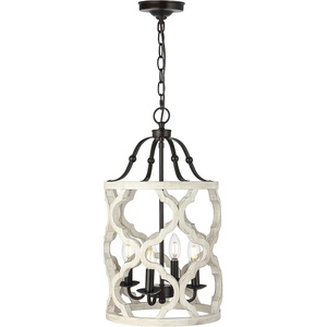 image:imageSAFAVIEH PND4098A Quinby 4Light OilRubbed Bronze and White Adjustable LED Bulbs Included Pendant