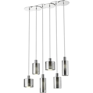 image:imageSAFAVIEH PND6003A Mendi 6Light Adjustable Silver and Chrome LED Bulbs Included Pendant
