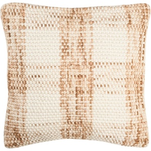 image:imageSAFAVIEH Pillow Collection Woven Plaid 20 Throw Eggshell BlendEggshell Blend