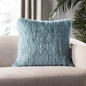 image:imageSAFAVIEH Soleil IndoorOutdoor Shag Throw Pillow BlueBlue