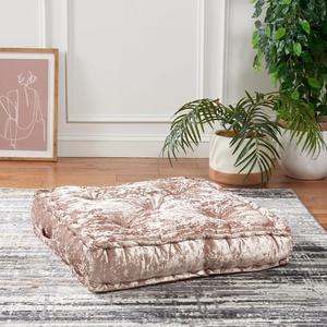 image:imageSafavieh Belia Glam 18inch Light Grey Velvet Square Floor PillowChampagne