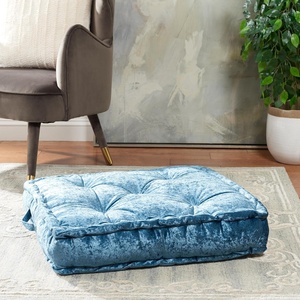image:imageSafavieh Belia Glam 18inch Light Grey Velvet Square Floor PillowDark Turquoise
