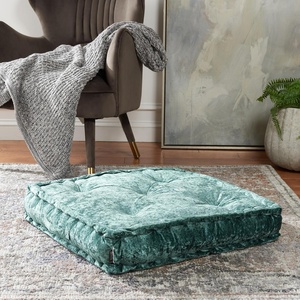 image:imageSafavieh Belia Glam 18inch Light Grey Velvet Square Floor PillowGreen