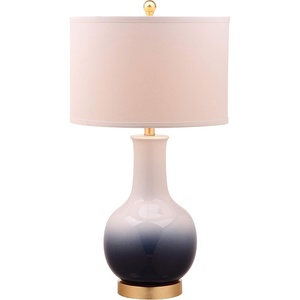 image:imageSafavieh Lighting Collection Alfio Navy  White 28inch Bedroom Living Room Home Office Desk Nightstand Table Lamp LED Bulb IncludedNavyGold