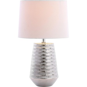 image:imageSafavieh Lighting Collection Stark White 28inch Bedroom Living Room Home Office Desk Nightstand Table Lamp LED Bulb IncludedSilver