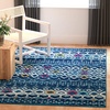 image:imageSAFAVIEH Amsterdam Collection Area Rug  9 x 12 Ivory amp Multi Moroccan Boho Design NonShedding amp Easy Care Ideal for High Traffic Areas in Living Room Bedroom AMS108KNavyTurquoise