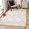 image:imageSAFAVIEH Area Rug 8x10  Casablanca Collection  Large  Ivory amp Black Handmade Wool Moroccan Boho Braided Tassel Ideal for Living Room Bedroom Dining Space CSB676ZIvoryBlack