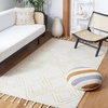 image:imageSAFAVIEH Area Rug 8x10  Casablanca Collection  Large  Ivory amp Black Handmade Wool Moroccan Boho Braided Tassel Ideal for Living Room Bedroom Dining Space CSB676ZIvoryGold