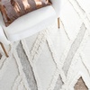image:imageSAFAVIEH Area Rug 8x10  Casablanca Collection  Large  Ivory amp Brown Handmade Wool Moroccan Design Ideal for Living Room Bedroom Dining Space CSB975AIvoryBrown