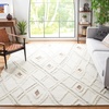 image:imageSAFAVIEH Area Rug 8x10  Casablanca Collection  Large  Ivory amp Brown Handmade Wool Moroccan Design Ideal for Living Room Bedroom Dining Space CSB975AIvoryBrown