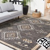 image:imageSAFAVIEH Area Rug 8x10  Kilim Collection  Large  Blue amp Black Flat Weave Jute Design Ideal for Living Room Bedroom Office Dining Space KLM762MBlackIvory