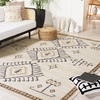image:imageSAFAVIEH Area Rug 8x10  Kilim Collection  Large  Blue amp Black Flat Weave Jute Design Ideal for Living Room Bedroom Office Dining Space KLM762MIvoryBlack