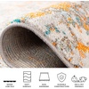 image:imageSAFAVIEH Area Rug 8x10  Madison Collection  Large  Grey amp Orange Modern Abstract Design NonShedding amp Easy Cleaning Ideal for Living Room Bedroom Office Dining Space MAD460FGreyPink