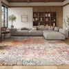 image:imageSAFAVIEH Area Rug 8x10  Madison Collection  Large  Grey amp Orange Modern Abstract Design NonShedding amp Easy Cleaning Ideal for Living Room Bedroom Office Dining Space MAD460FGreyPink