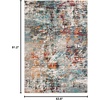 image:imageSAFAVIEH Area Rug 8x10  Madison Collection  Large  Ivory amp Turquoise Modern Abstract Design NonShedding amp Easy Cleaning Ideal for Living Room Bedroom Office Dining Space MAD471AGreyBlue