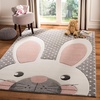 image:imageSAFAVIEH Carousel Kids Collection Accent Rug  4 x 6 Pink amp Grey Bunny Ear Design NonShedding amp Easy Care Ideal for High Traffic Areas for Boys amp Girls in Playroom Nursery Bedroom CRK168PPinkGrey