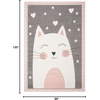 image:imageSAFAVIEH Carousel Kids Collection Accent Rug  4 x 6 Pink amp Grey Cat Design NonShedding amp Easy Care Ideal for High Traffic Areas for Boys amp Girls in Playroom Nursery Bedroom CRK134PPinkGrey