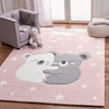 image:imageSAFAVIEH Carousel Kids Collection Accent Rug  4 x 6 Pink amp White Koala Design NonShedding amp Easy Care Ideal for High Traffic Areas for Boys amp Girls in Playroom Nursery Bedroom CRK195UPinkWhite