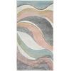 image:imageSAFAVIEH Hollywood Collection Area Rug  53 x 76 Grey amp Blue MidCentury Modern Design NonShedding amp Easy Care Ideal for High Traffic Areas in Living Room Bedroom HLW766FGreyPink