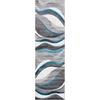 image:imageSAFAVIEH Hollywood Collection Area Rug  53 x 76 Grey amp Blue MidCentury Modern Design NonShedding amp Easy Care Ideal for High Traffic Areas in Living Room Bedroom HLW766FGreyTurquoise