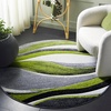 image:imageSAFAVIEH Hollywood Collection Area Rug  53 x 76 Grey amp Blue MidCentury Modern Design NonShedding amp Easy Care Ideal for High Traffic Areas in Living Room Bedroom HLW766FGreyGreen