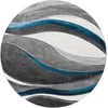 image:imageSAFAVIEH Hollywood Collection Area Rug  53 x 76 Grey amp Blue MidCentury Modern Design NonShedding amp Easy Care Ideal for High Traffic Areas in Living Room Bedroom HLW766FGreyTurquoise