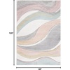 image:imageSAFAVIEH Hollywood Collection Area Rug  53 x 76 Grey amp Blue MidCentury Modern Design NonShedding amp Easy Care Ideal for High Traffic Areas in Living Room Bedroom HLW766FGreyPink