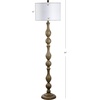 image:imageSAFAVIEH Home Collection  Glendora Farmhouse Brown Wood Finish 64Inch Floor Lamp Transitional Curved Design LED Bulb Included FLL4031A