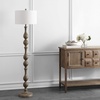 image:imageSAFAVIEH Home Collection  Glendora Farmhouse Brown Wood Finish 64Inch Floor Lamp Transitional Curved Design LED Bulb Included FLL4031A