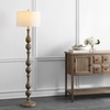 image:imageSAFAVIEH Home Collection  Glendora Farmhouse Brown Wood Finish 64Inch Floor Lamp Transitional Curved Design LED Bulb Included FLL4031A