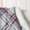 image:imageSAFAVIEH Home Collection Ribbon Plaid 50 x 60inch GreyRed Cotton amp Sherpa Sofa Chaise Lounge Club Chair Living Room Bedroom Decorative Throw Blanket