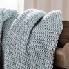 image:imageSAFAVIEH Home Liliana 50 x 60inch Knit Blanket Throw Dull BlueNatural