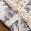 image:imageSAFAVIEH Kenya Collection Area Rug  6 x 9 Blue amp Ivory Handmade Moroccan Boho Tribal Wool Ideal for High Traffic Areas in Living Room Bedroom KNY455MSilverIvory