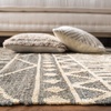image:imageSAFAVIEH Kilim Collection Area Rug  5 x 8 Blue amp Beige Handmade Moroccan Boho Jute amp Cotton Ideal for High Traffic Areas in Living Room Bedroom KLM752HBlueBeige