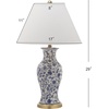 image:imageSAFAVIEH Lighting Collection  Beijing Floral Set of 2 Blue amp White Ceramic Table Lamps with Antique Gold Accents 29Inch Chinoiserie Lamps LED Bulbs Included LIT4172ASET2