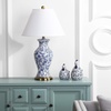 image:imageSAFAVIEH Lighting Collection  Beijing Floral Set of 2 Blue amp White Ceramic Table Lamps with Antique Gold Accents 29Inch Chinoiserie Lamps LED Bulbs Included LIT4172ASET2