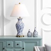 image:imageSAFAVIEH Lighting Collection  Beijing Floral Set of 2 Blue amp White Ceramic Table Lamps with Antique Gold Accents 29Inch Chinoiserie Lamps LED Bulbs Included LIT4172ASET2