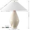 image:imageSAFAVIEH Lighting Collection  Jianna Beige Resin Table Lamp 22 Decorative Accent Light with Fabric Shade E26 Bulb Compatible TBL4659ABeige