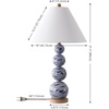 image:imageSAFAVIEH Lighting Collection  Juniper Blue amp White Ceramic Table Lamp 32 Decorative Accent Light with Fabric Shade E26 Bulb Compatible TBL4658AWhiteBlue