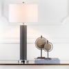 image:imageSAFAVIEH Lighting Collection  Set of 2 Ollie Modern Contemporary Cream Faux Woven Leather 32Inch Table Lamps LED Bulbs Included Bedroom Living Room Home Office LIT4404LSET2Grey Faux Snakeskin  Set of 2