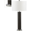 image:imageSAFAVIEH Lighting Collection  Set of 2 Ollie Modern Contemporary Cream Faux Woven Leather 32Inch Table Lamps LED Bulbs Included Bedroom Living Room Home Office LIT4404LSET2Grey Faux Snakeskin  Set of 2